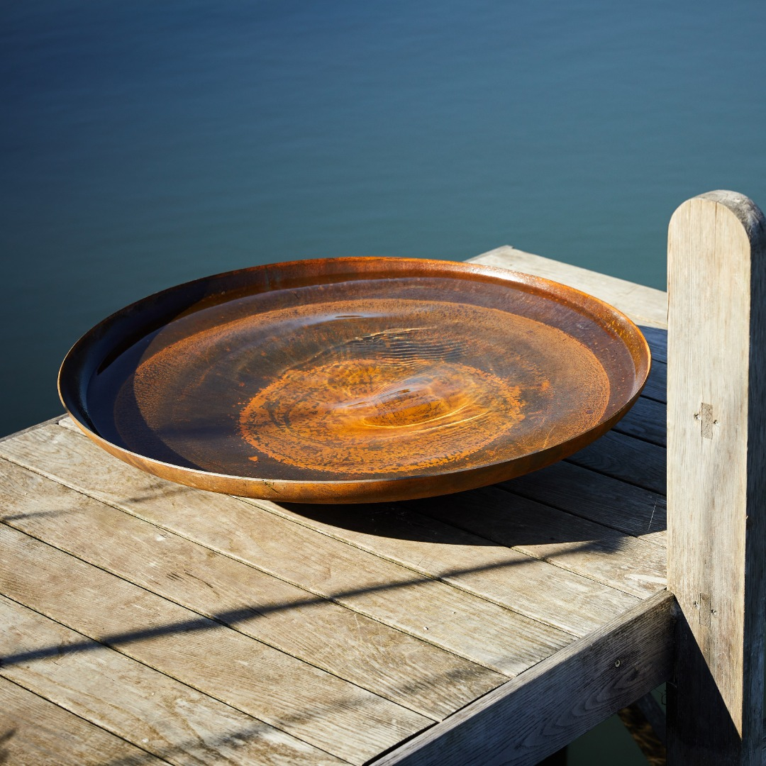 Corten Steel Water Bowl