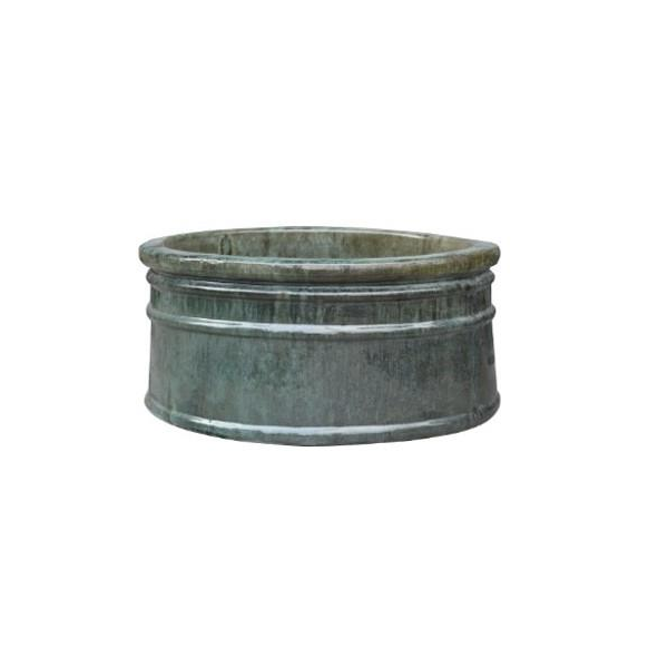 Desna Glazed Low Cylinder - Moss Green