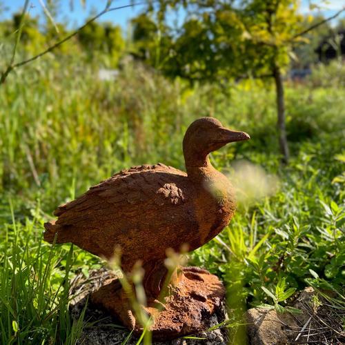 Cast Iron Puddle Duck Statue