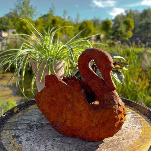 Swimming Swan Statue