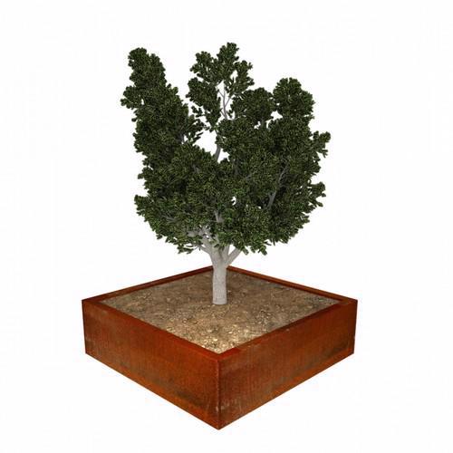 Corten Steel - Unus Square Raised Bed Planter - Rust