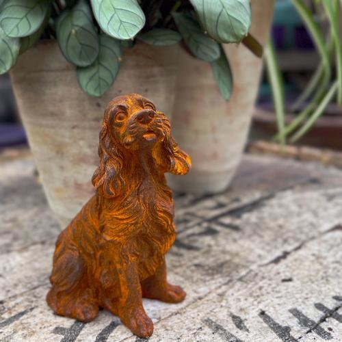 Cast Iron Cockerspaniel Puppy Statue