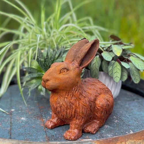 Cast Iron Sitting Hare Statue