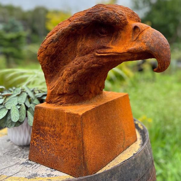 Cast Iron Eagle Head/Bust Statue