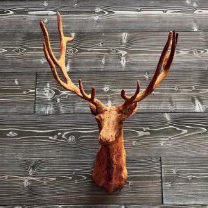 Cast Iron Stag Bust Statue