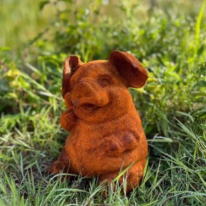 Cast Iron Cheeky Piglet Statue