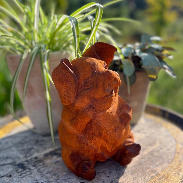 Cast Iron Cheeky Piglet Statue