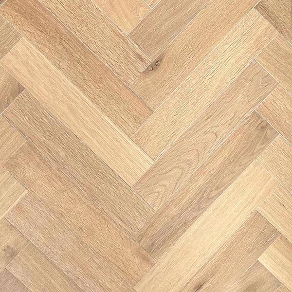 YALE Engineered Oak Herringbone flooring, Ice White Limed