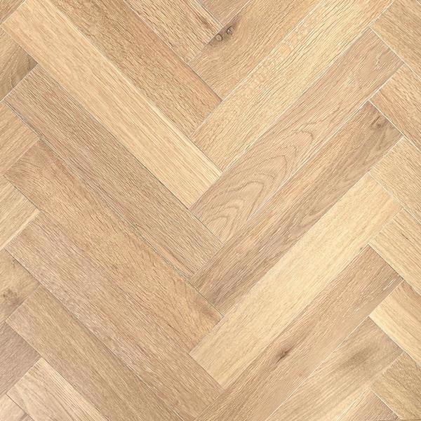 YALE Engineered Oak Herringbone flooring, Ice White Limed