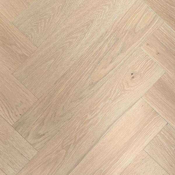 WITLEY Engineered Oak Herringbone flooring, Ice White Limed