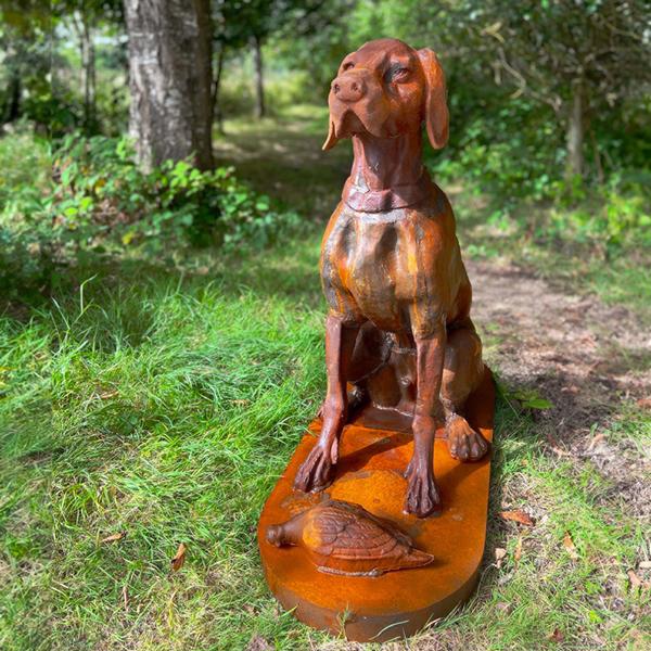 Cast iron Devoted Dogs - Pair Statue