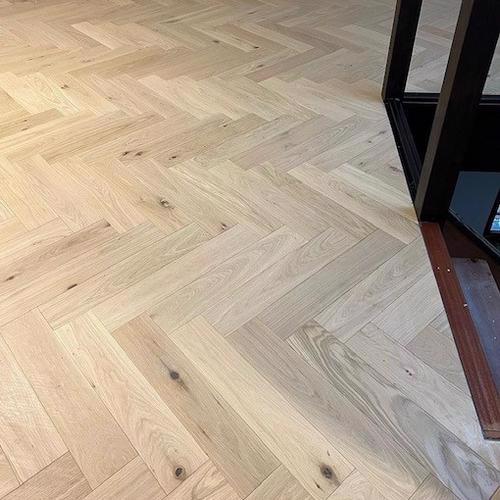 APSLEY Engineered Oak Herringbone flooring, Grey Limed