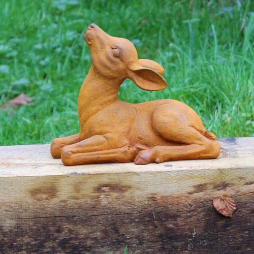 Cast Iron Mini Fawn Statue