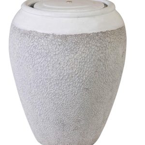 Glazed Ceramic Ishim Round Fountain - White/Angkor White