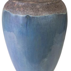 Glazed Ceramic Ishim Round Fountain - Sparkling Brown/Falling Green