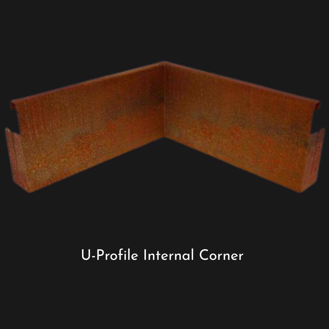 Corten Steel Edging - U-Profile Internal Corner