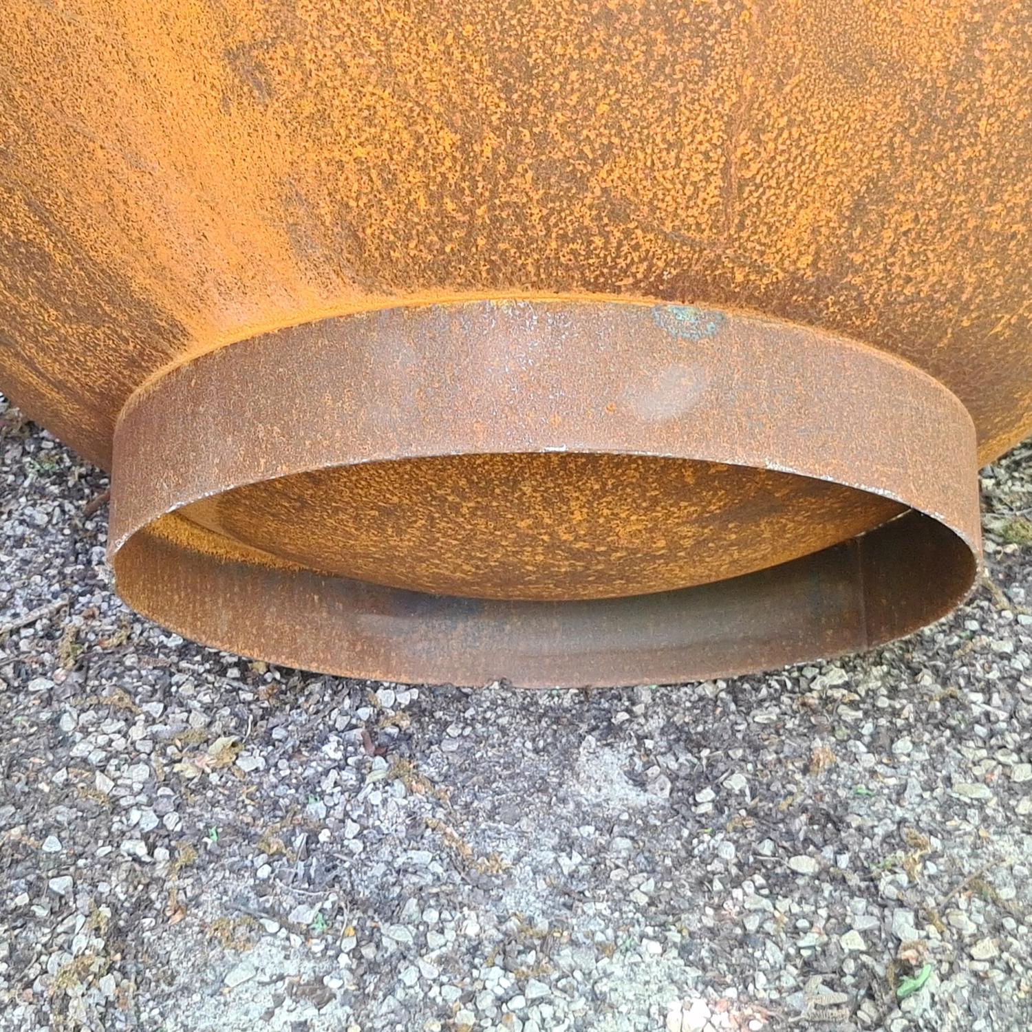 Corten Steel Deep Curved Water Bowl