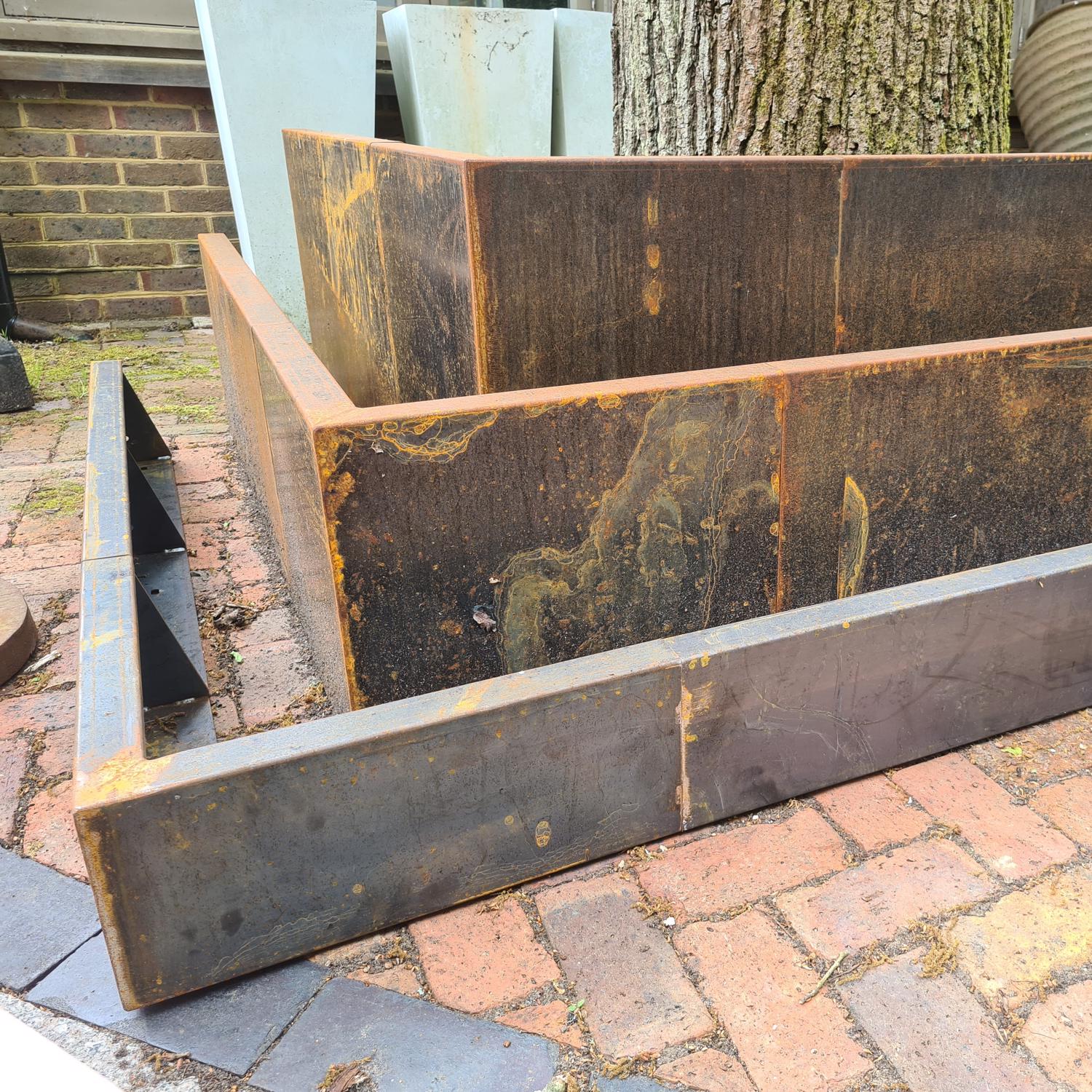 Corten Steel Garden Retaining Wall - External Corner - 200 (H)mm