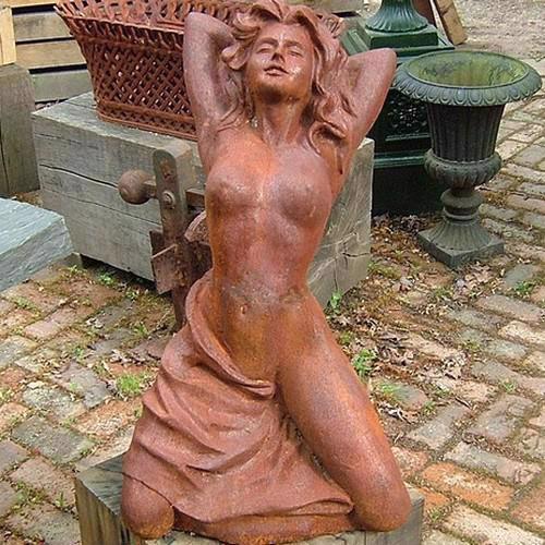 Cast Iron Shameless Nude Statue