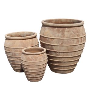 Terracotta Antique Banded Brussel Vase