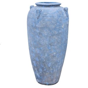 Glazed Ceramic Hanoi Vase - Blue Atlantis - 560mm Ø x 1200mm H