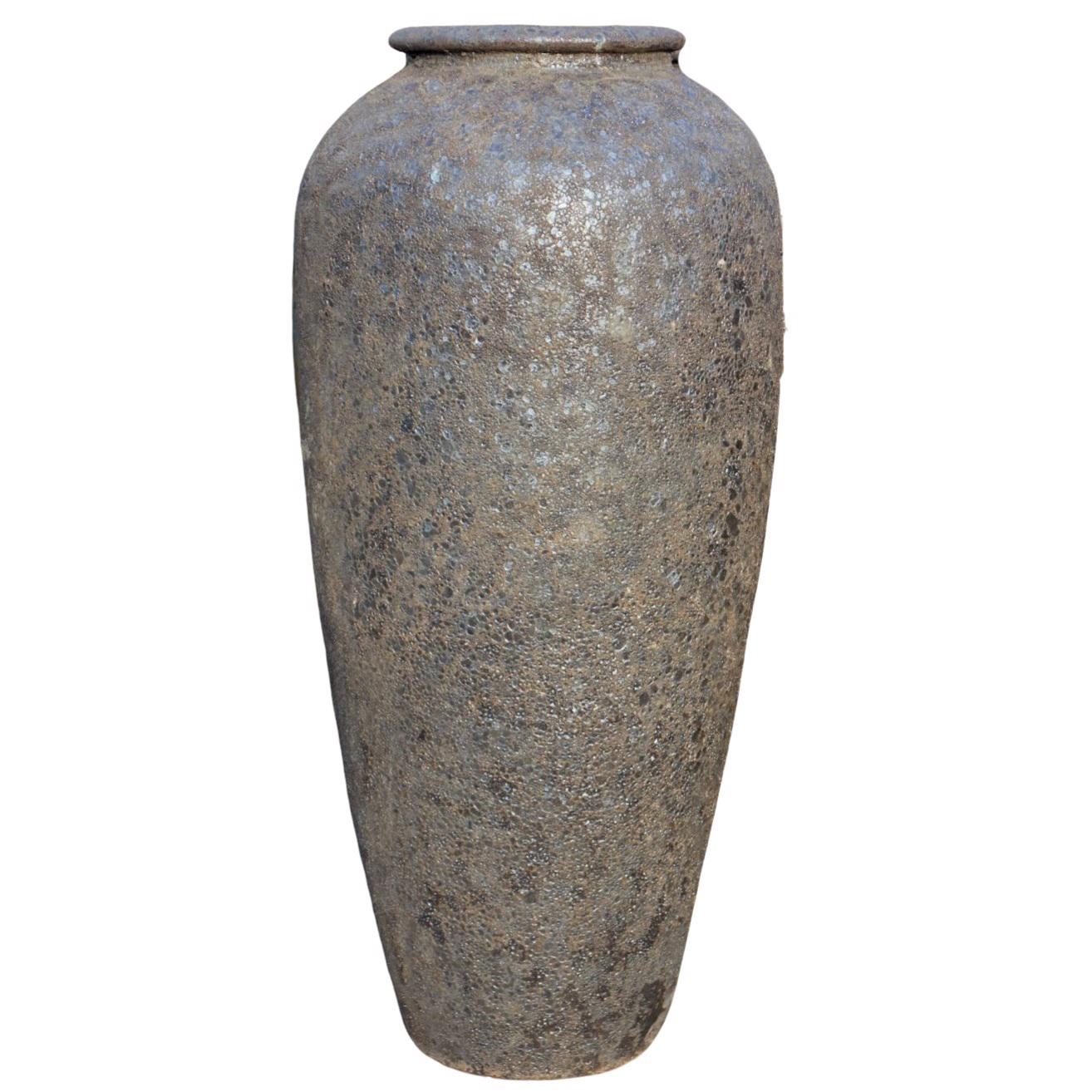 Glazed Ceramic Haiphong Jar - Black Atlantis - 730mm Ø x 1600mm H