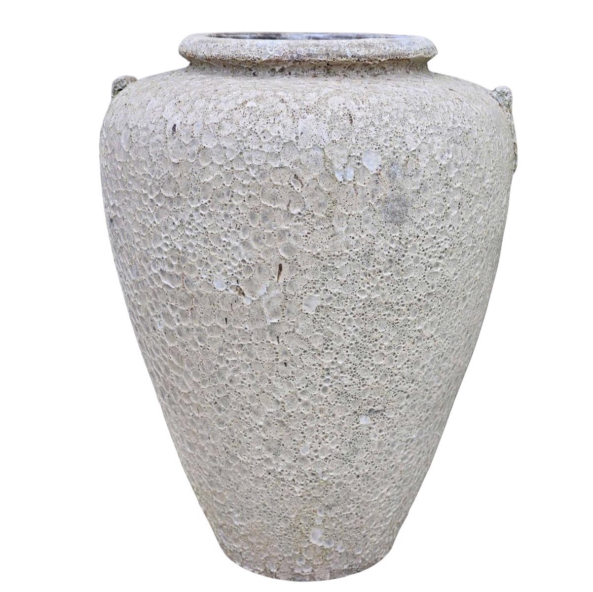 Glazed Ceramic Large Jar - White Atlantis - 850mm Ø x 1100mm H