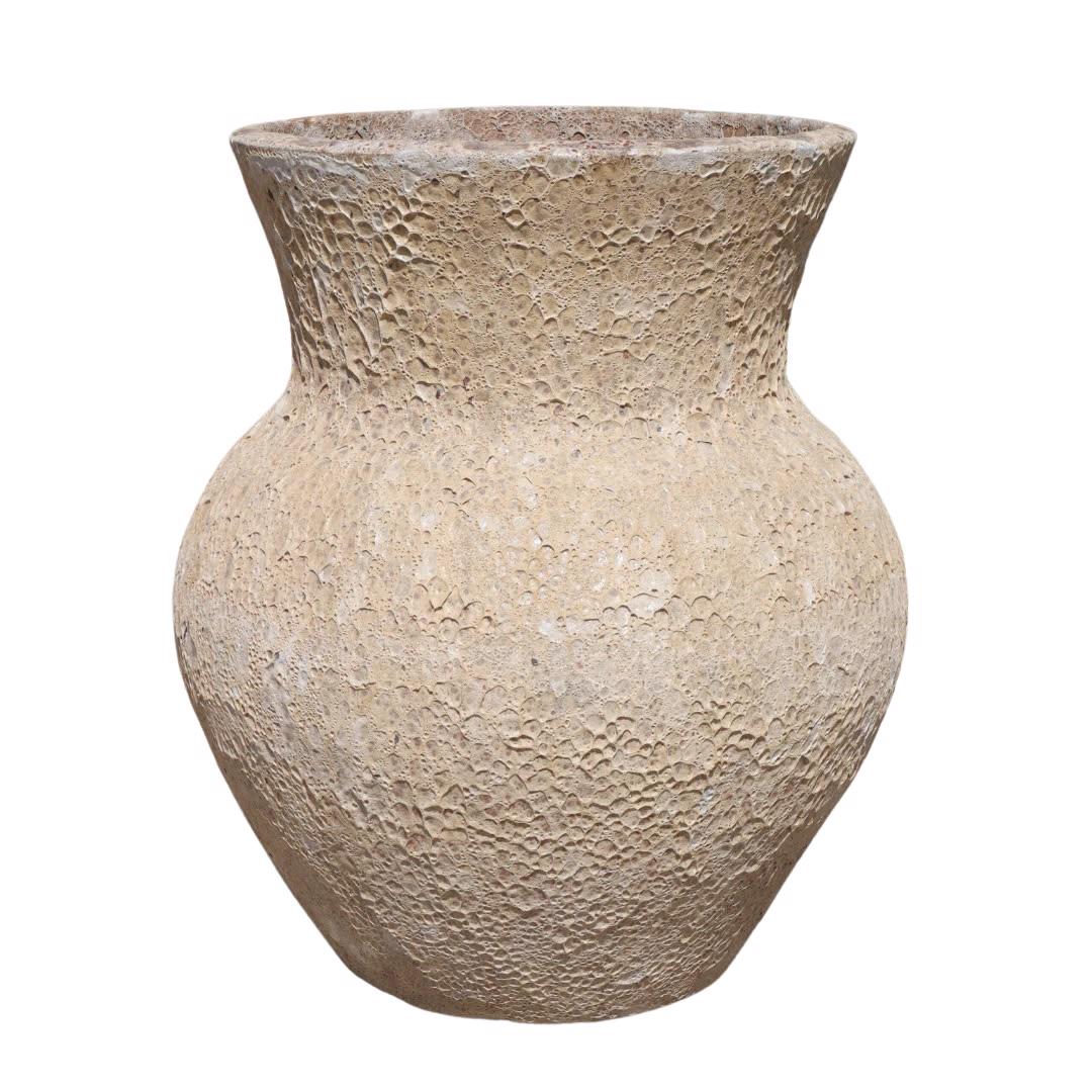 Glazed Ceramic Contemporary Urn Pot - White Atlantis - 1000mm Ø x 1100mm H