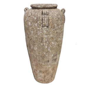 Glazed Ceramic Classic Tall Jar - White Atlantis -580mm Ø x 1160mm H