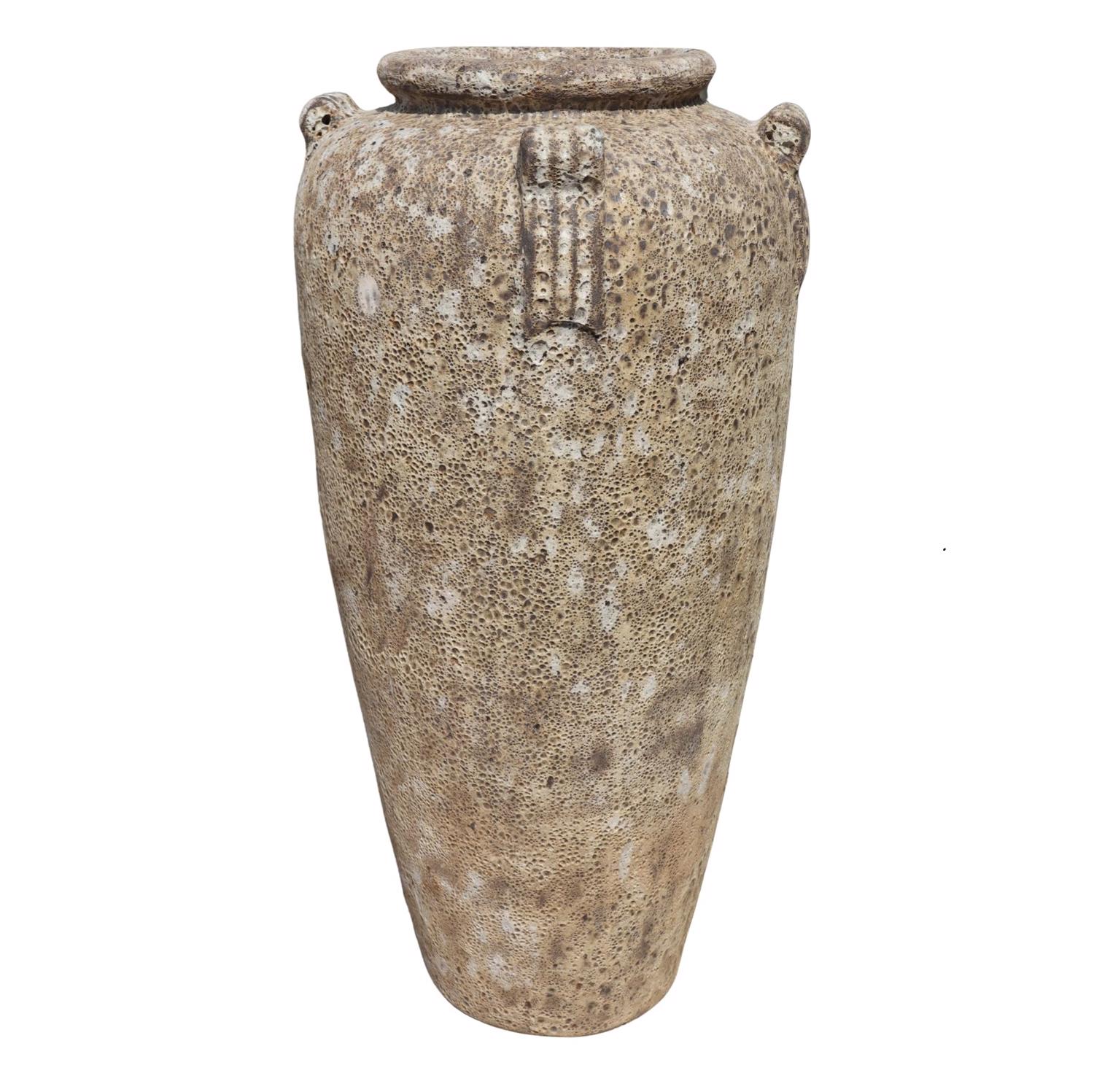 Glazed Ceramic Classic Tall Jar - White Atlantis -580mm Ø x 1160mm H
