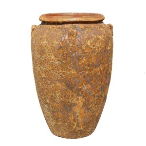 Glazed Ceramic Tall Rustic Jar - Brown Atlantis - 750mm Ø x 1100mm H