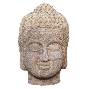 Glazed Ceramic Buddha Bust - White Atlantis