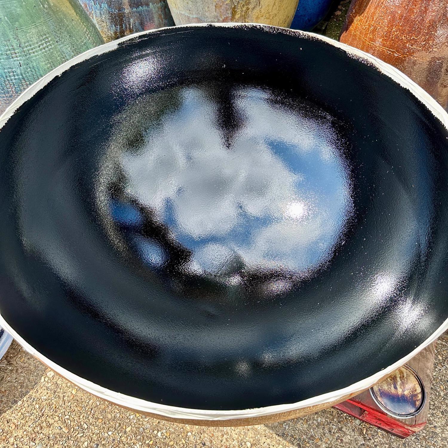 Lined Corten Steel Deep Curved Water Bowl - 800Ø x 470(H)mm