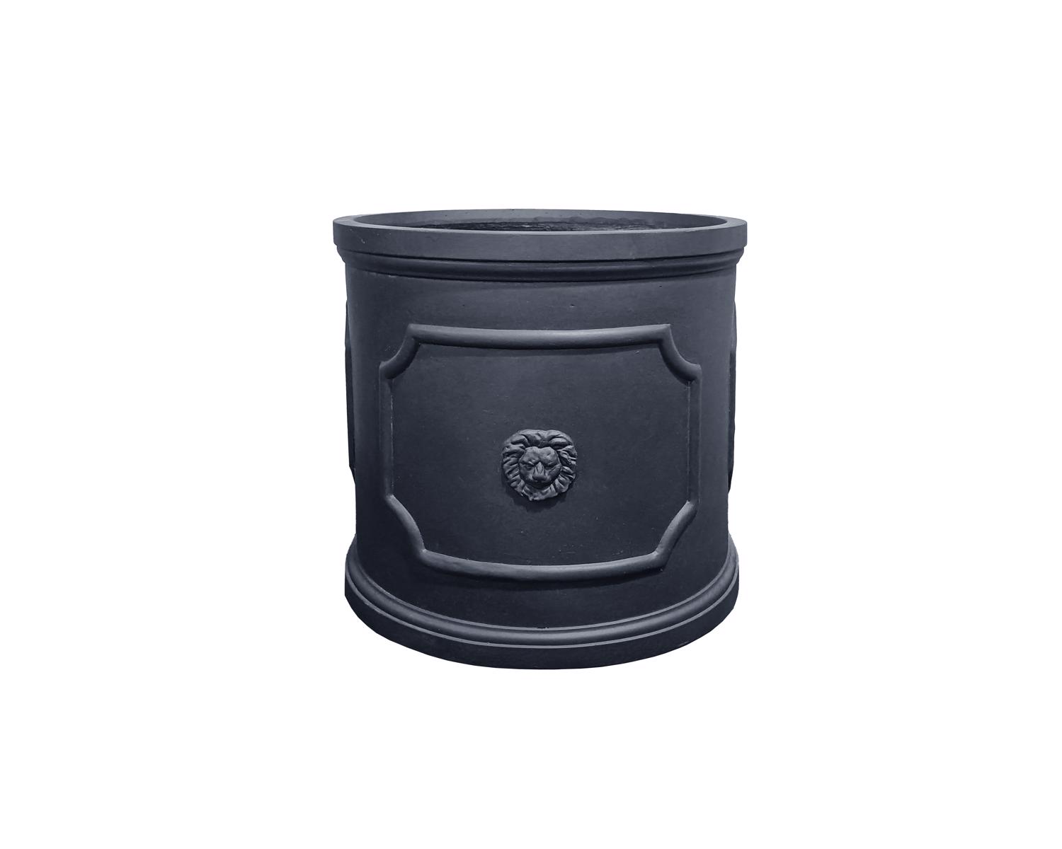 Clayfibre Lion Head Cylinder Planter - Grey