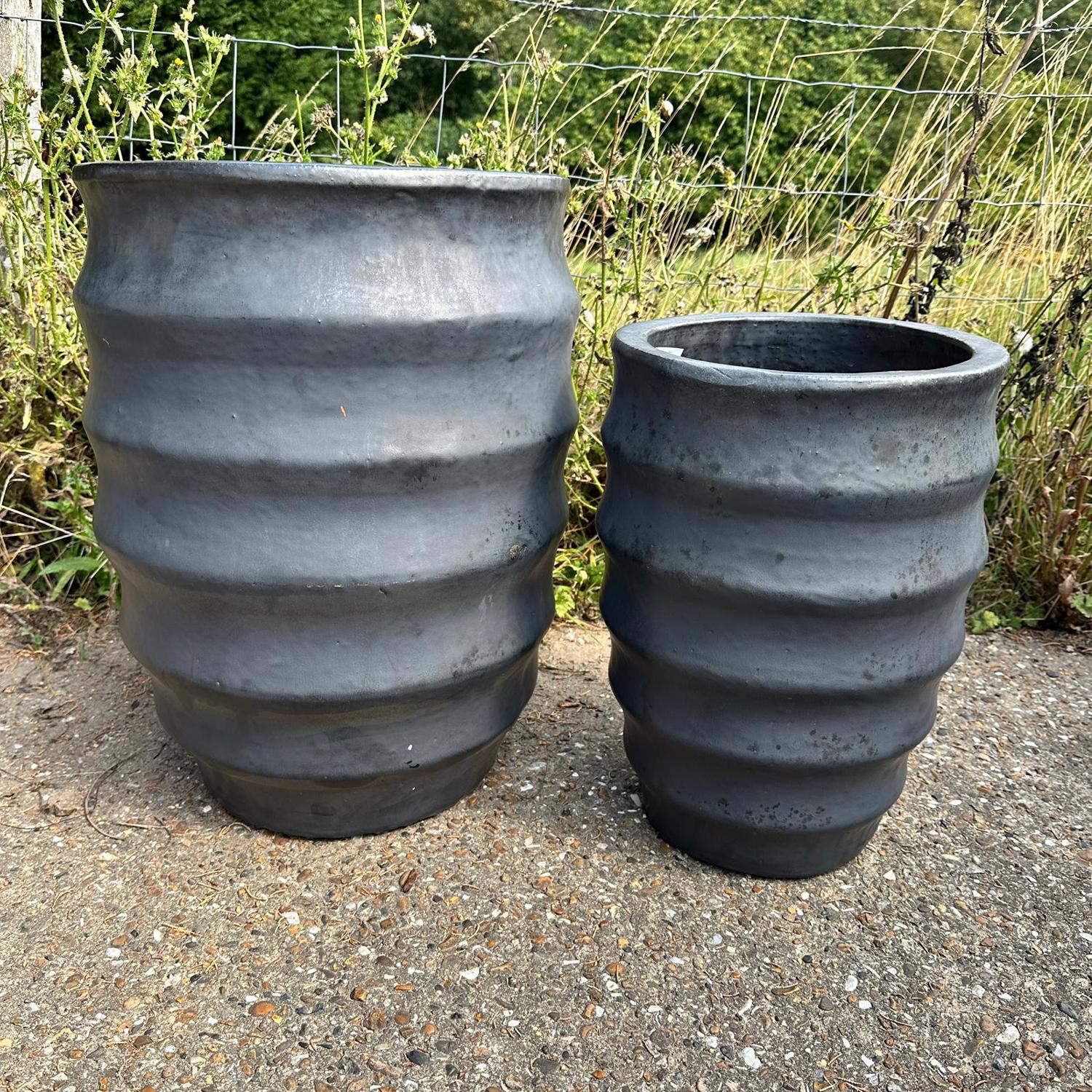 Glazed Ceramic Bosna Hi Round Pot - Charcoal