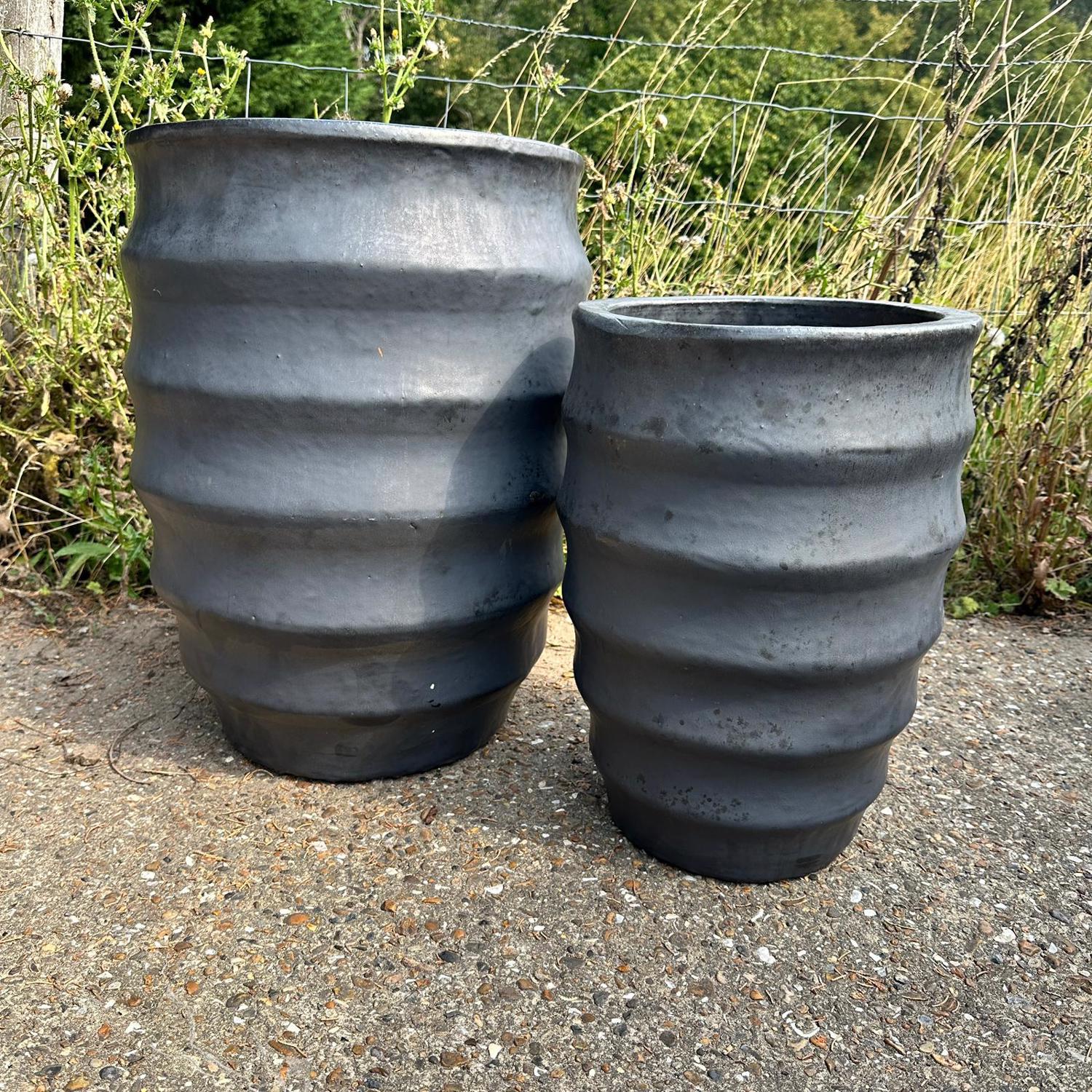 Glazed Ceramic Bosna Hi Round Pot - Charcoal