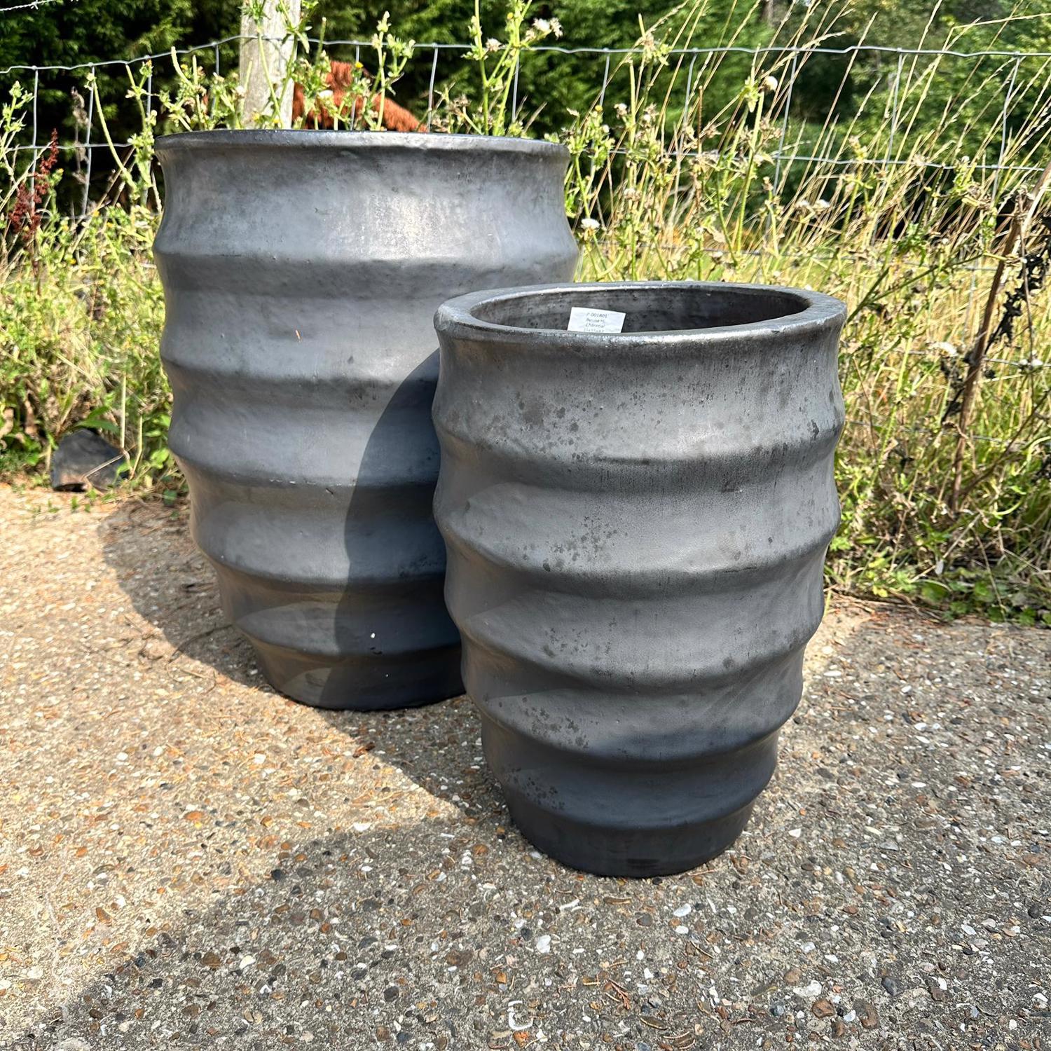 Glazed Ceramic Bosna Hi Round Pot - Charcoal