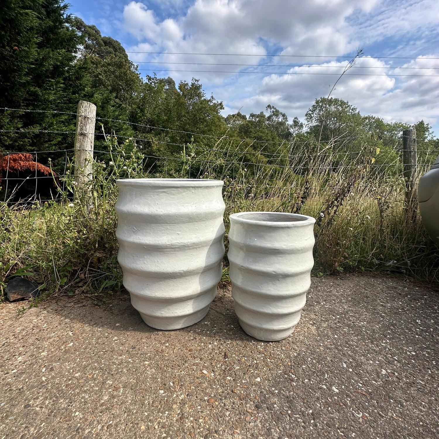 Glazed Ceramic Bosna Hi Round Pot - White