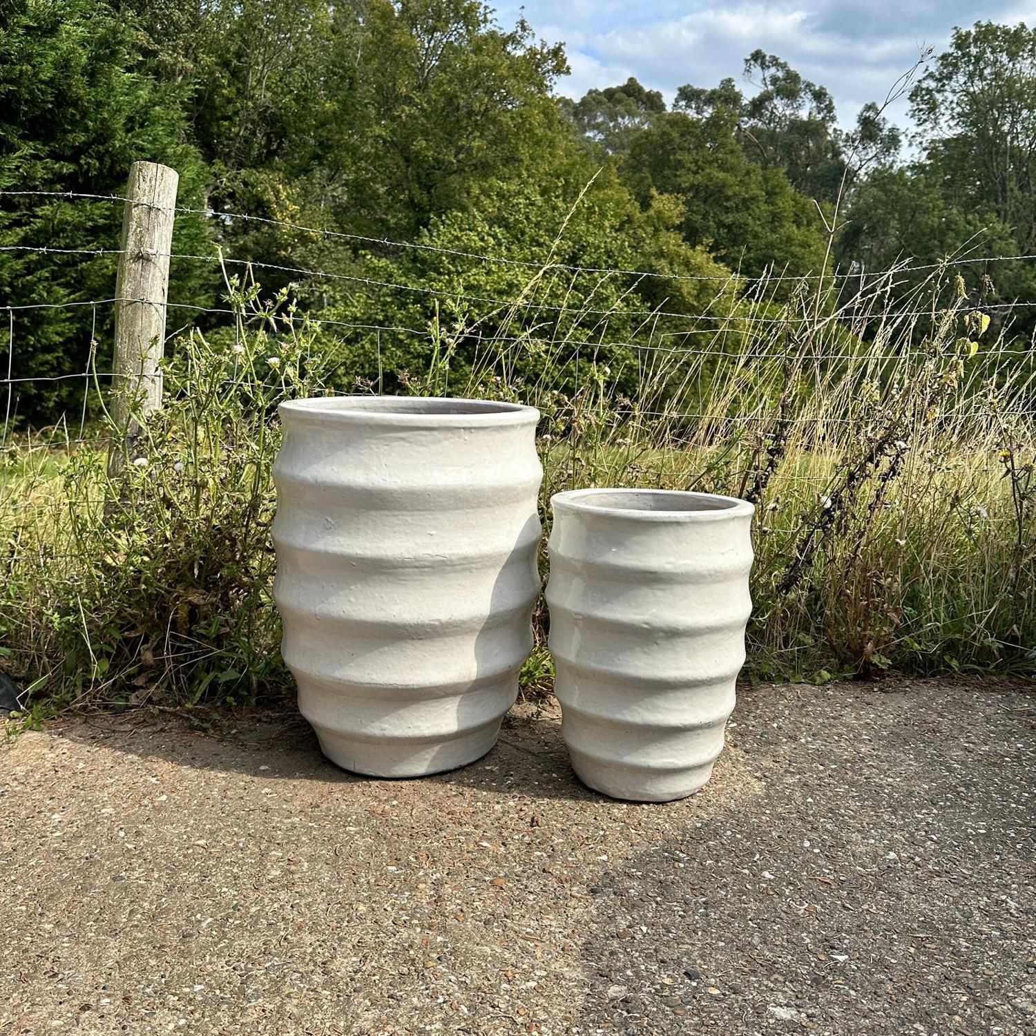 Glazed Ceramic Bosna Hi Round Pot - White