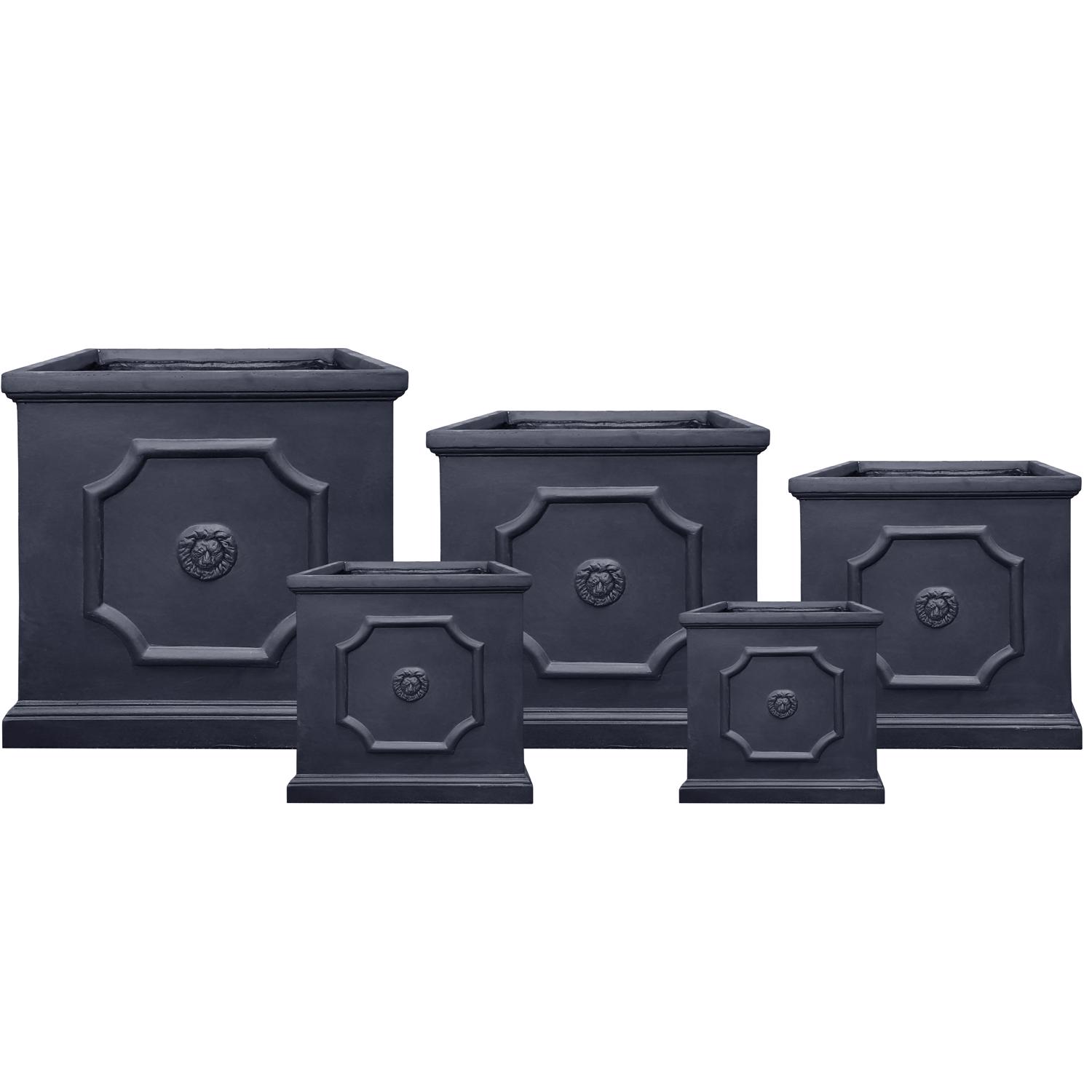 Clayfibre Lion Head Cube Planter - Grey