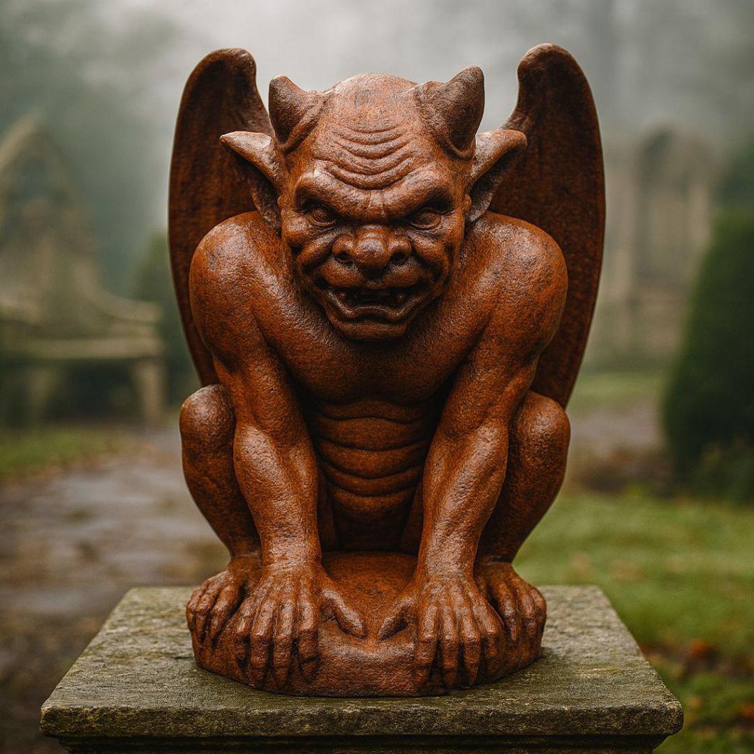 Cast Iron Demon Gargoyle Statue