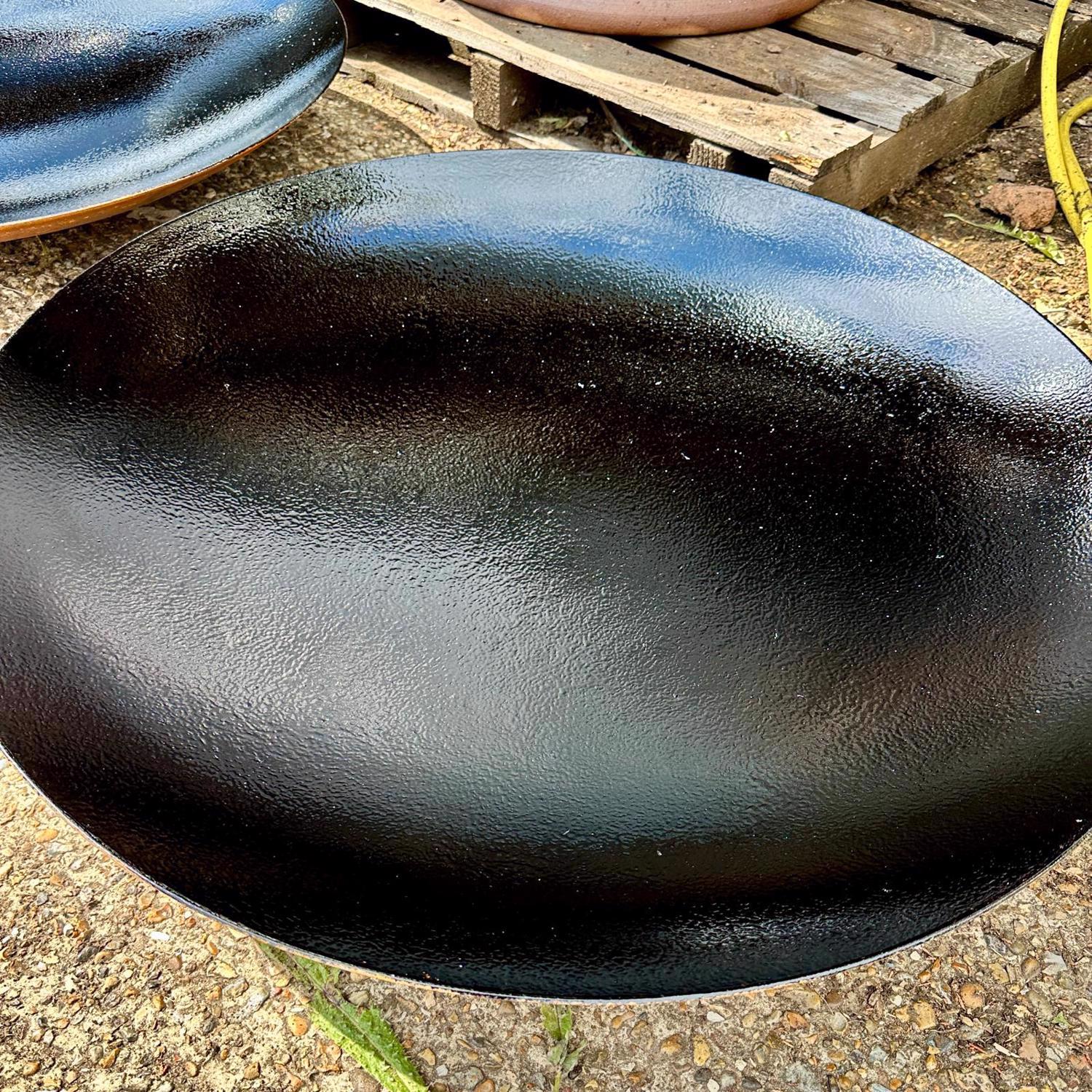 Lined Corten Steel Curved Water Bowl