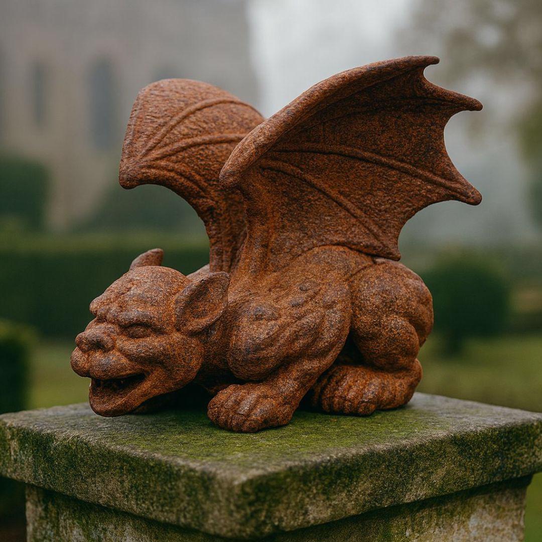 Cast Iron Creeping Gargoyle Statue