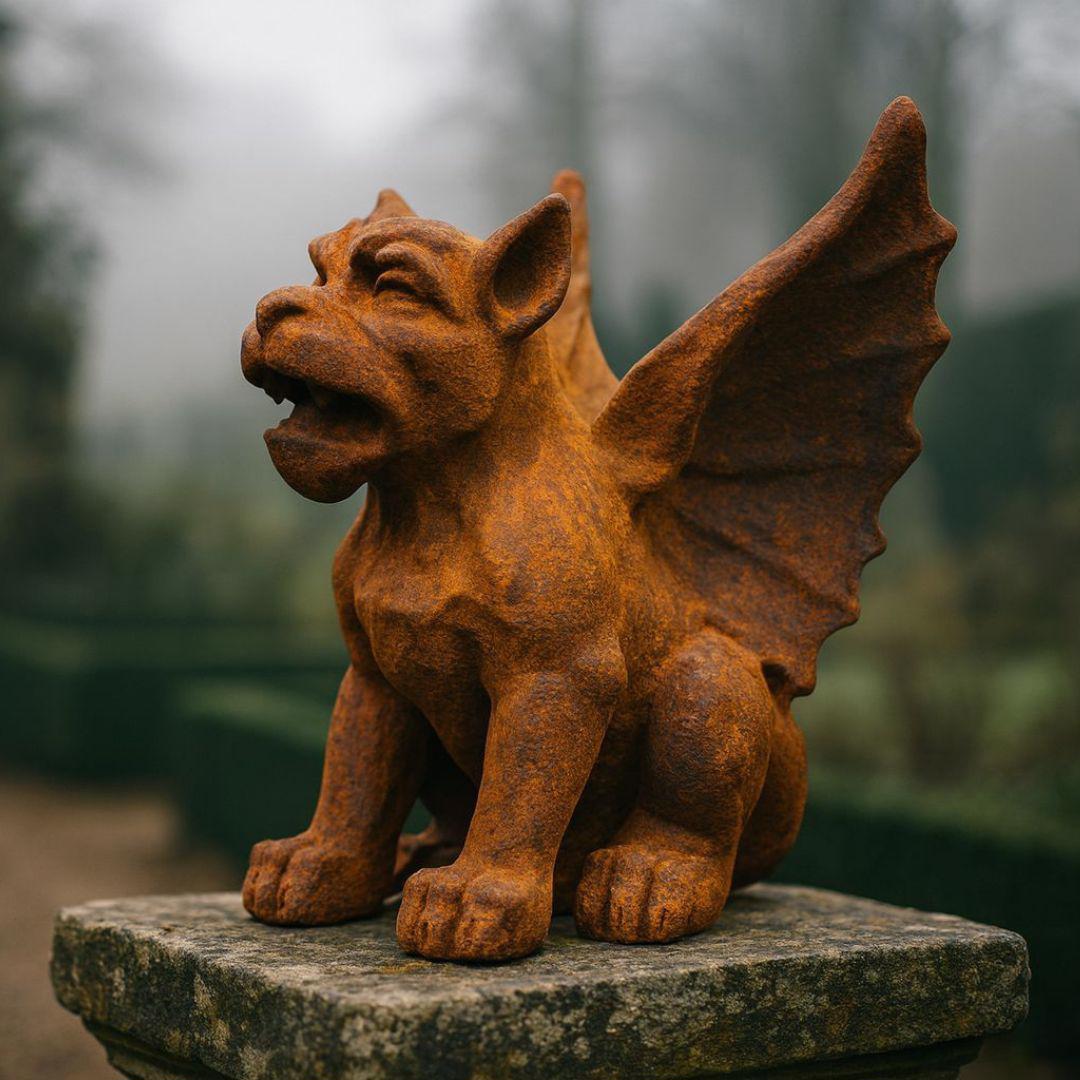 Cast Iron Monster Gargoyle Statue